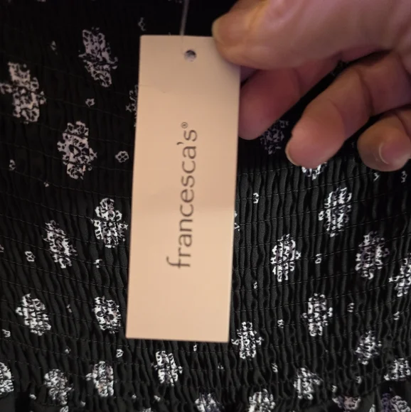 2X(Fits XL Best) NWT FRANCESCA'S Black/Wht Hi Low Side Split Maxi Dress 16-21ptp - Picture 6 of 12